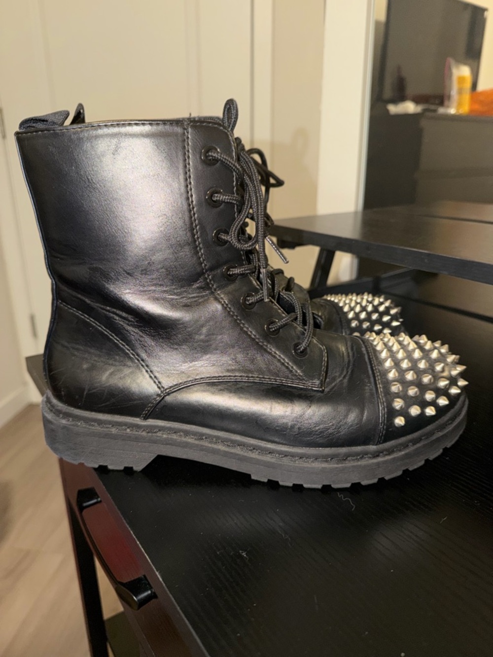 torrid Black Studded Combat Boots - Picture 2 of 3